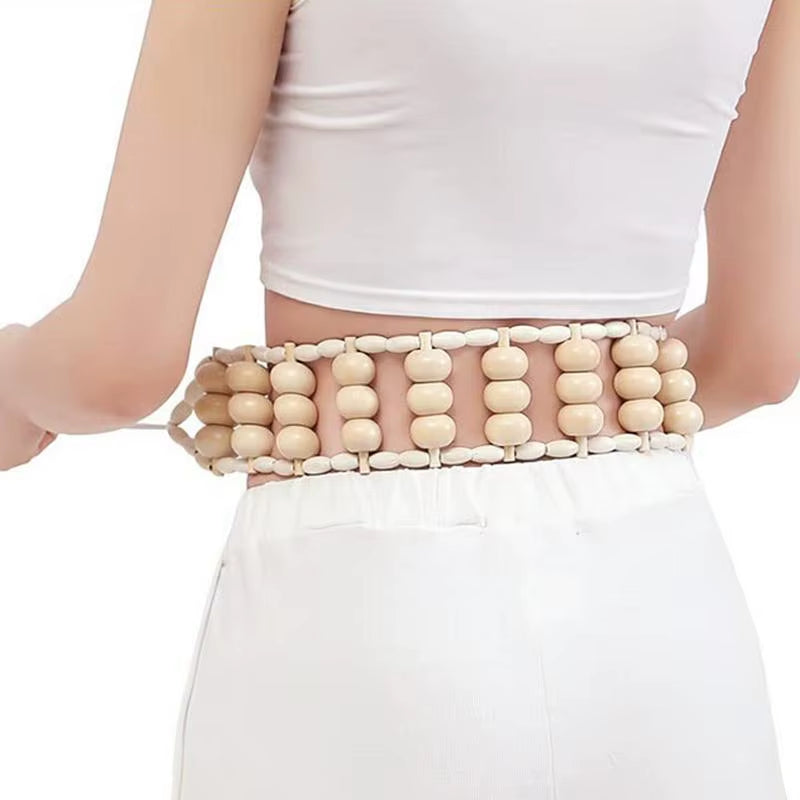 Wood Back Massage Roller Rope Professional Wood Tools for Body Shaping Manual Massage Strap Wooden Back Massage Roller Rope Wood