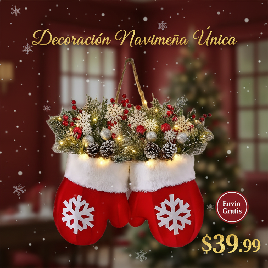 Banner promocional guirnalda navideña